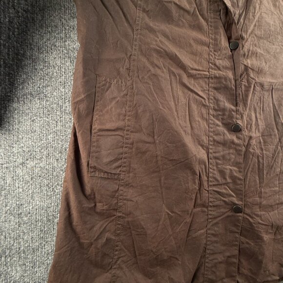 Barbour HAMSHIRE Size 16 Brown Lightweight Waxed Jacket Women Full Zip Outdoors - Picture 6 of 16